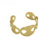 Pig Nose Hollow Design Large Brass Open-ended Bracelet