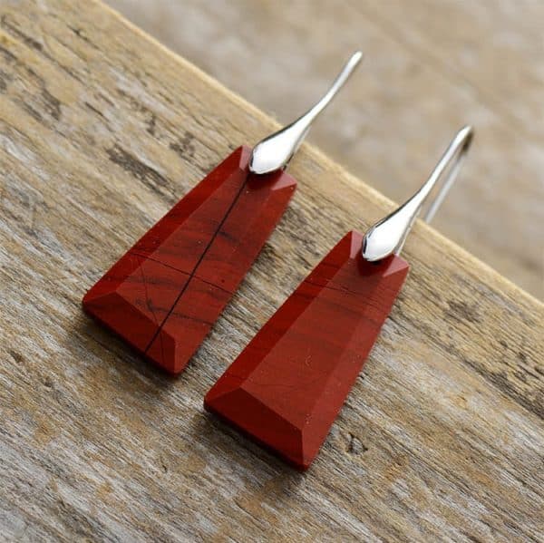 Women's Natural Stone Pendant Earrings