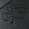 Stainless Steel Necklace Three-dimensional Cylindrical Ring Buckle Titanium Steel Necklace Suit