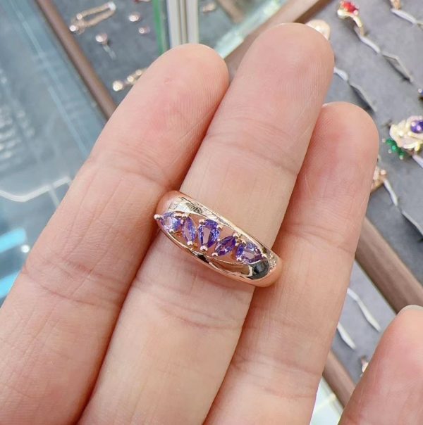 Rose Gold Zircon Color-retaining Electroplated Ring