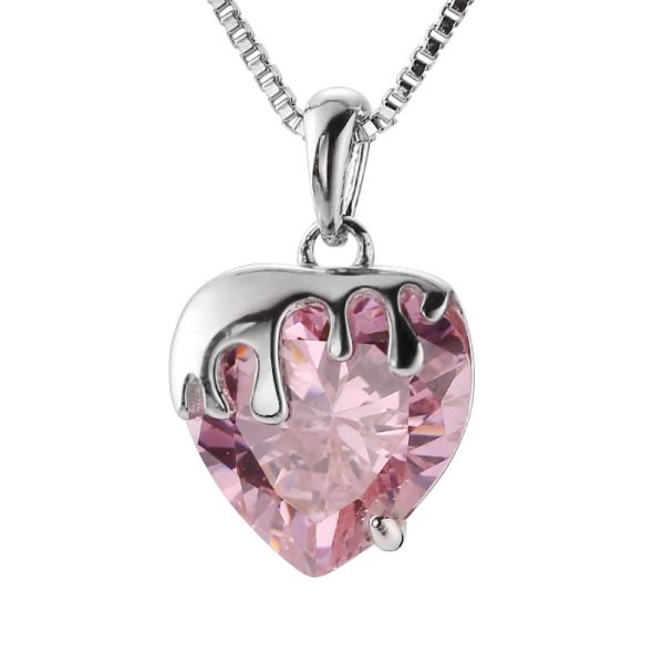 Strawberry Love Necklace Female S925 Sterling Silver