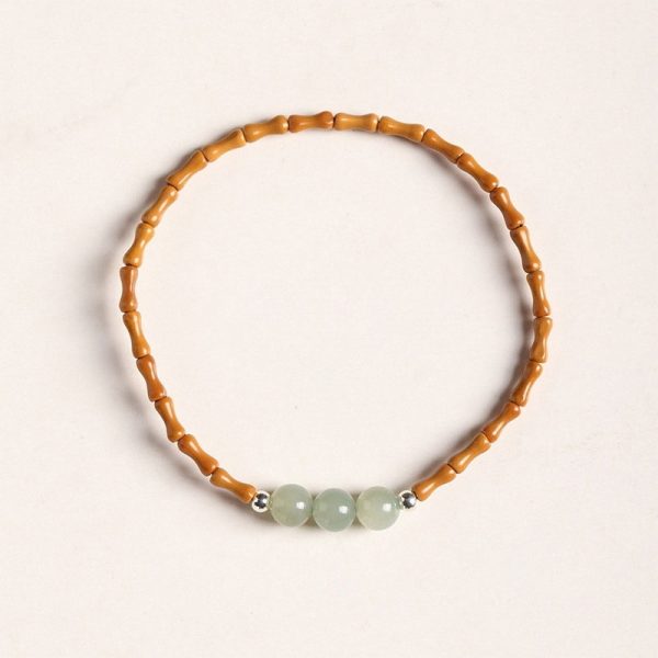 Olive Nut Bamboo Joint Hetian Jade Single Circle Bracelet Female