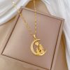 Looking At Moon Heart Light Luxury Temperament Gorgeous Full Diamond Necklace
