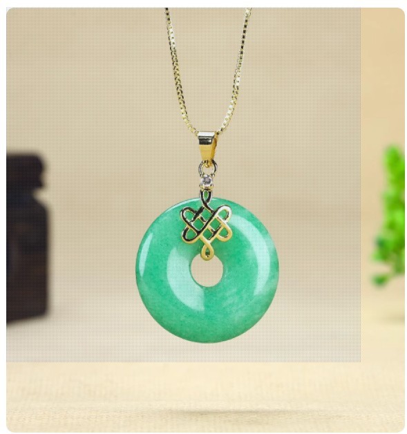 Jade Coin Buckle Pendant Necklace
