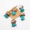 Natural Stone Polished Irregular Blue Pine Stone Pendant