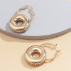 Niche Retro Gold Circle Diamond Earrings Women