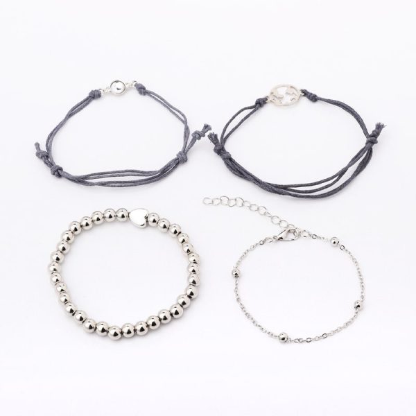 Map Opal Beads Peach Heart Chain Bracelet Four-piece Set