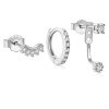 Temperament Matching Zircon Three-piece Set 925 Silver Earrings