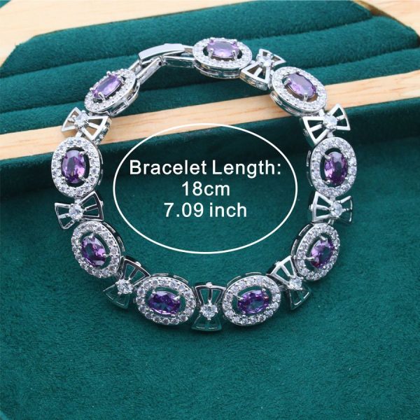 Classic Purple Zircon Inlaid Bracelet