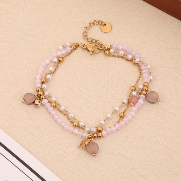 Titanium Steel Beaded Multi-layer Crystal Bracelet String
