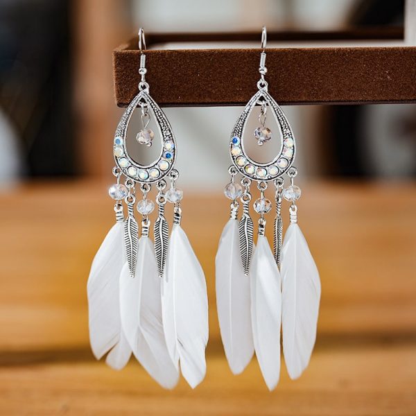 Women's Drop-shaped Feather Earrings Jewelry
