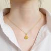 Strong Color Retention 18K Gold Ocean Series Pendant Gold Necklace