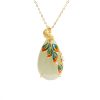 Women's Palace Style Ancient White Jade Necklace