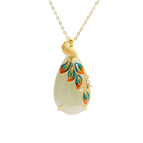 Women's Palace Style Ancient White Jade Necklace