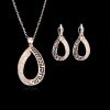 Jewelry Commemorative Gift Rose Gold Plated Necklace And Earring Set
