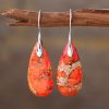 Bohemian Emperor Stone Water Drop Earrings Natural Stone Ornament Jewelry
