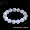 Natural Blue Moonlight Round Bead Bracelet In White