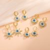 Personalized Blue Eye Color Preserving Bronze Micro Set Earrings
