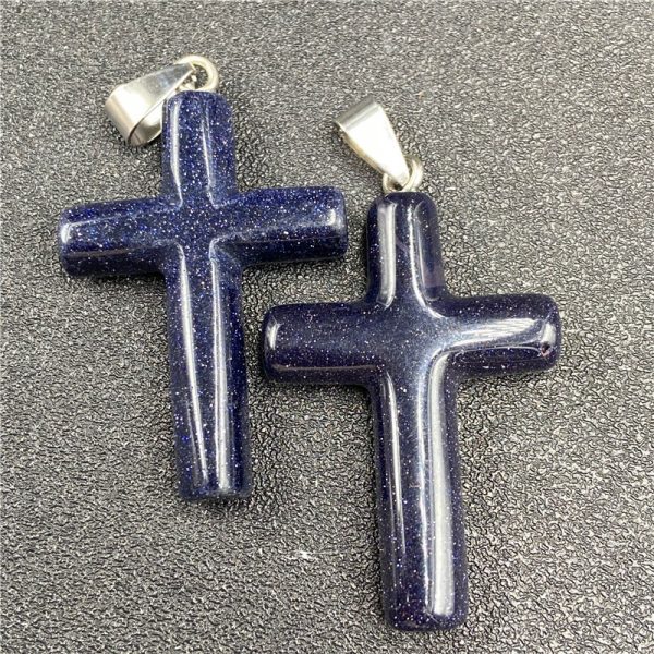 Natural Stone Powder Crystal Agate Semi-precious Stone Cross