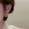 Women's Niche Design Rhinestone Shell Circle Earrings