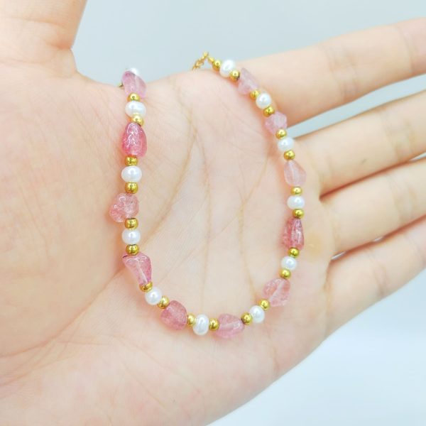 European And American Fashion Cool Crystal Stone Pearl Bracelet