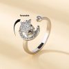 Micro-inlaid Free Rotating Zircon Star Moon Anti-anxiety Ring
