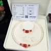 Freshwater Pearl Necklace Set Emerald A Cargo Three-piece Set