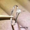 OL Minimalist Zircon Women's Ring Copper Plated White Gold
