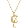 Moon Tassel Light Luxury Temperament Gorgeous Full Diamond Necklace