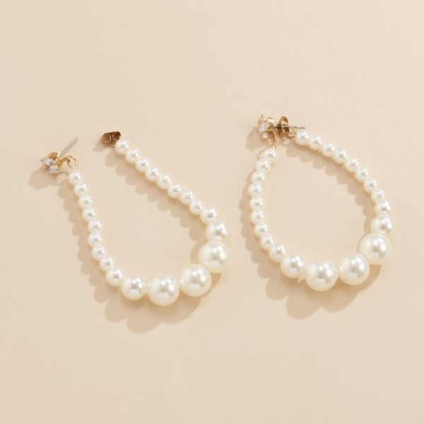 Women's Sterling Silver Pearl Inlaid Circle Stud Earrings