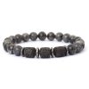 Natural Tiger Eye Volcanic Rock Beaded Bracelet