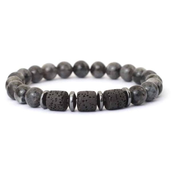 Natural Tiger Eye Volcanic Rock Beaded Bracelet
