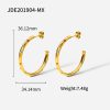 Stainless Steel Set Colored Zircon Earrings