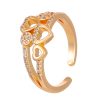 Alloy Geometric Heart Shape Opening Adjustable All-Match Ring