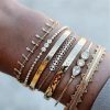 European And American Trend Cross-border Jewelry Leaf Love Triangle LOVE Bracelet Circle Bracelet Set