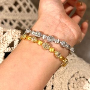 Hand-brushed Big Diamond High Carbon Diamond Bracelet
