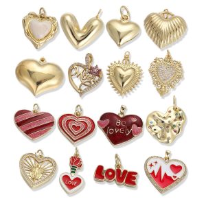 Oil Dripping Red Love Pendant Micro Inlaid Zircon Accessories
