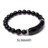 Black Agate Diamond-shaped Cut Bracelet For Women