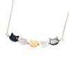 Women's Colorful Shell Cat Necklace Bracelet
