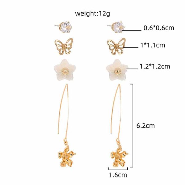 Set Combination Earrings Simple Temperament All-match Pearl Earrings