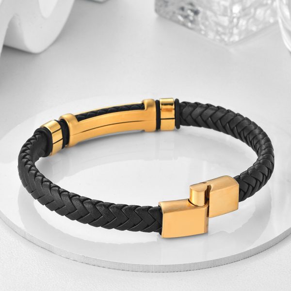 European And American Popular Simplicity Men's Weaving Leather Bracelet