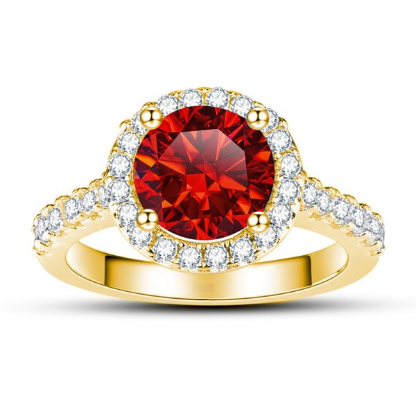 1 Karat 65mm Color Moissanite Ring Gold Ring Shank S925 Sterling Silver Moissanite