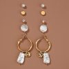 All-match Special-shaped Imitation Pearl Earrings Set