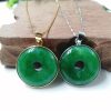 Emerald Round Jade Pendant Pendant Gold Inlaid With Jade Safety Buckle