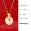 Natural Hetian Jade Necklace Women's S925 Sterling Silver Carnation Pendant