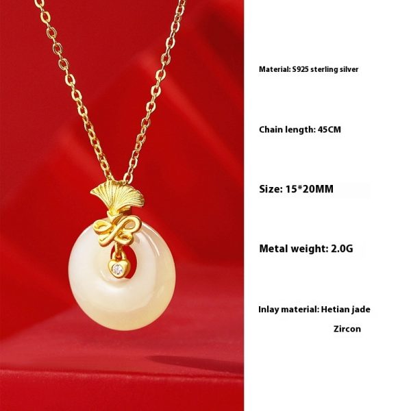 Natural Hetian Jade Necklace Women's S925 Sterling Silver Carnation Pendant