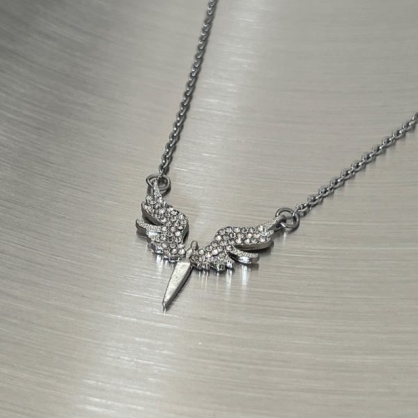 Fate Of Heart Wings Diamond-studded Necklace Men And Women Cold Wind