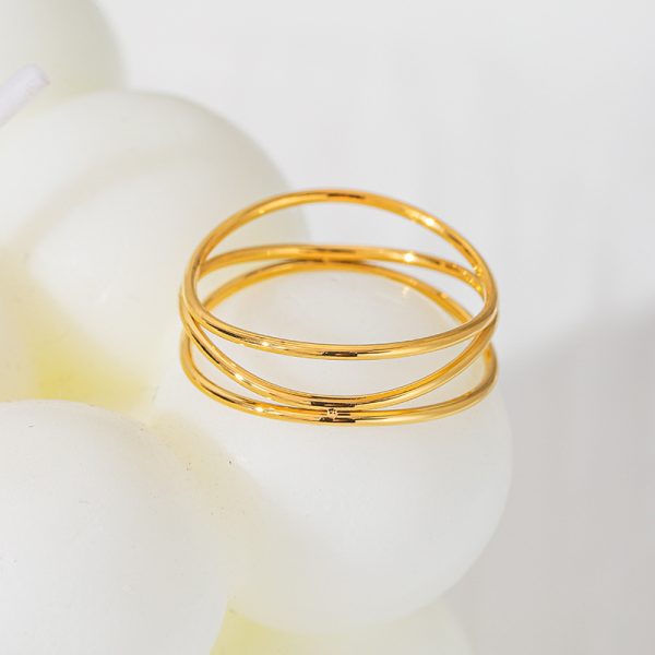 Simple Bracelet Three-layer Geometric Line Ring