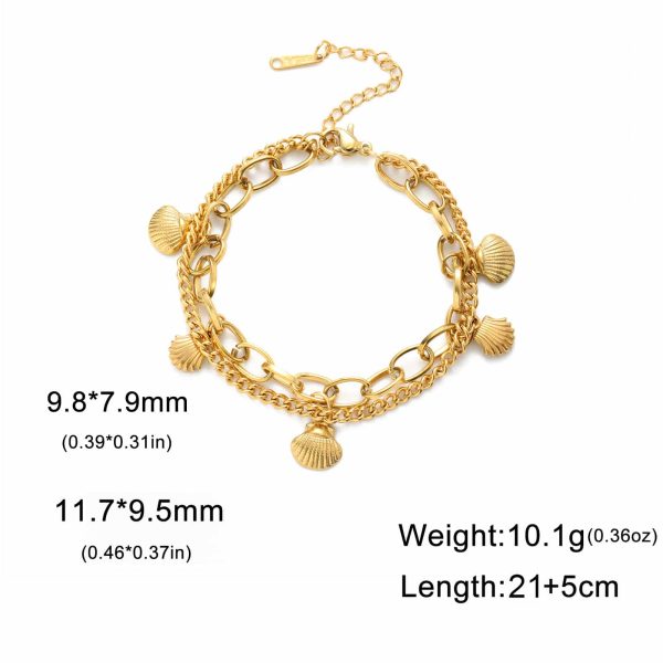 Shell Charm Star INSPIRA Sun Stainless Steel Bracelet