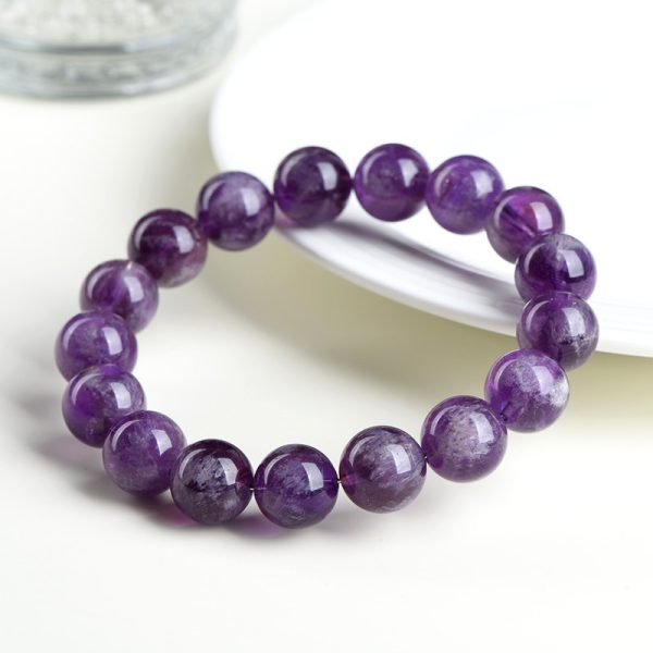 Natural Feather Amethyst Snow Mountain Purple Scattered Beads Bracelet